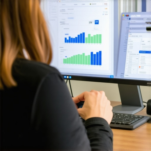 Analyzing GBP Data for Local SEO Person reviewing local SEO analytics on a laptop with Google Business Profile insights