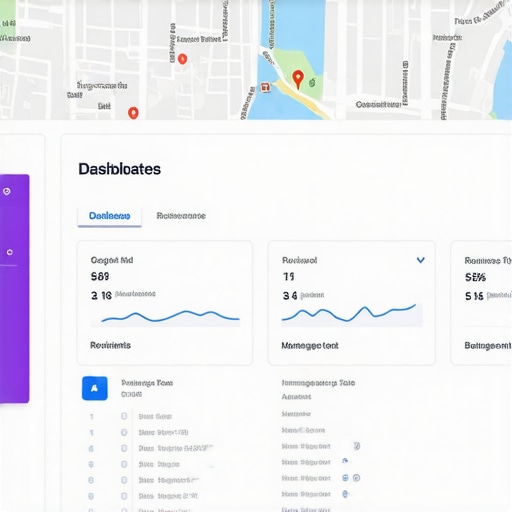 Screenshot of a local SEO dashboard displaying Google My Business analytics and review management tools.