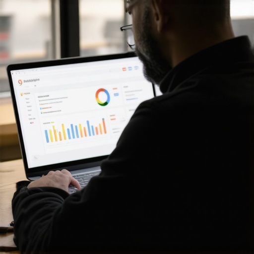 Business owner editing GBP on a laptop with analytics