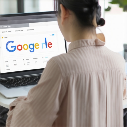 Person working on Google Business Profile optimization on a laptop with SEO charts.