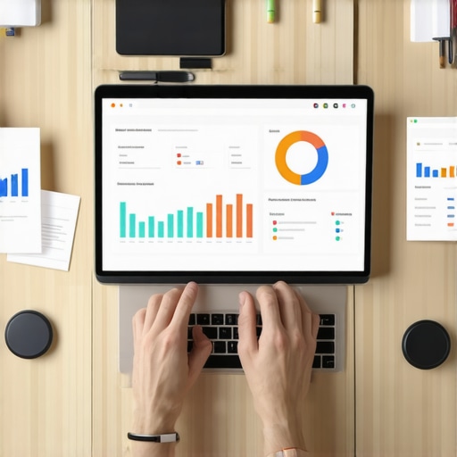 Person managing local SEO tools on a laptop for Google Profile upkeep.