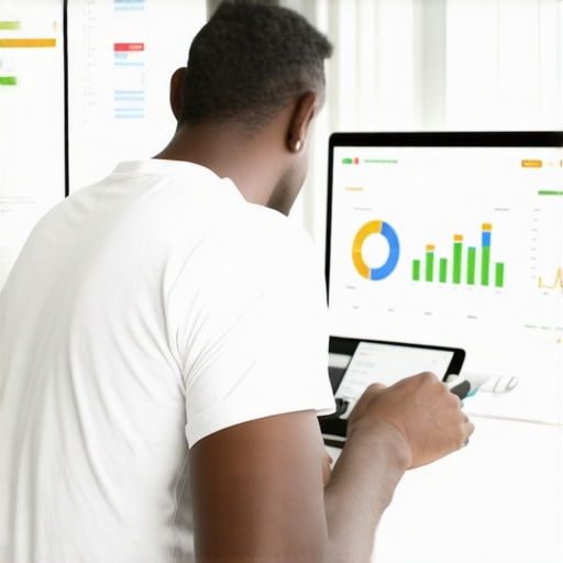 Person analyzing local SEO metrics on a laptop for Google Maps profile maintenance