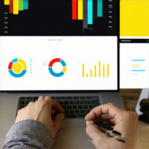 Person analyzing digital marketing analytics on a laptop for local SEO and GBP optimization