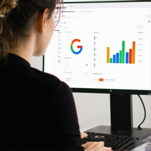 Digital marketing expert fine-tuning Google Business Profile on laptop