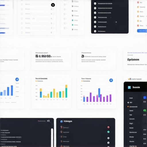 Tools for Consistent GBP Optimization A workspace with computers displaying SEO analytics and profile management tools.