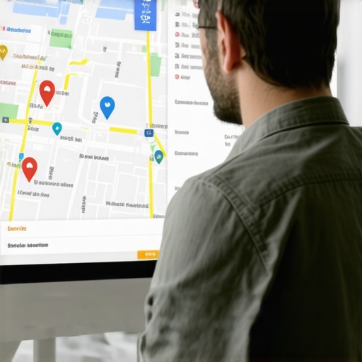 Person reviewing Google Maps profile analytics on a laptop