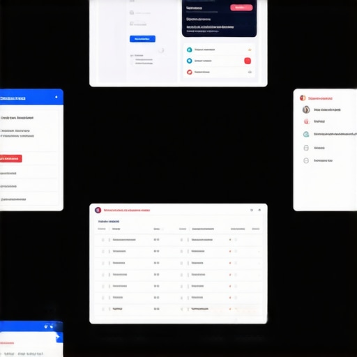 Screens displaying local SEO management and reputation monitoring tools in a digital workspace