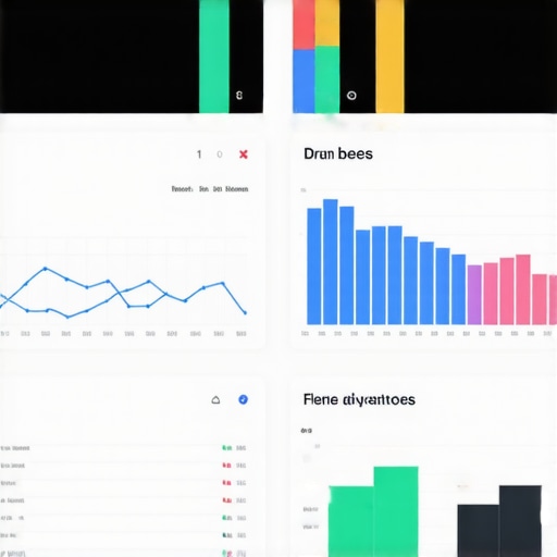 A dashboard with analytics graphs indicating growth in Google Maps profile performance