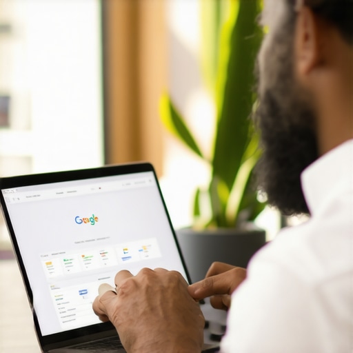 Optimizing Your GBP for Better Visibility Person updating Google Business Profile on computer to improve local search ranking