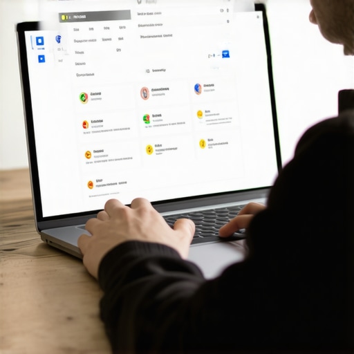 Person updating Google Business Profile on laptop with profile analytics
