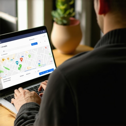 Business owner editing Google Maps profile on computer