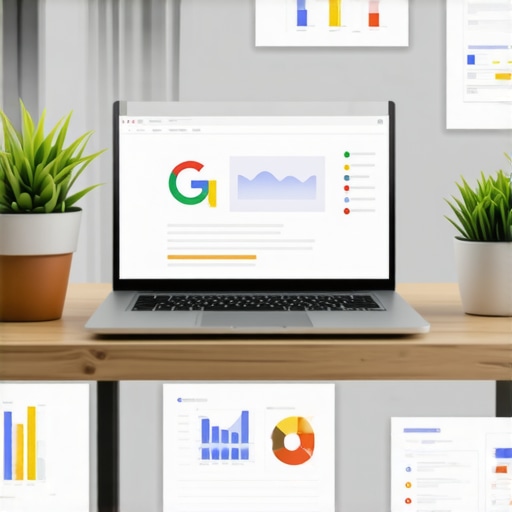 Local business owner optimizing Google profile on laptop