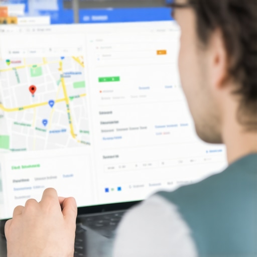 Business owner updating Google profile on computer for better local SEO