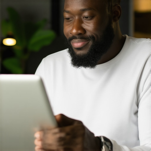 Business owner editing Google Profile on laptop with checklist